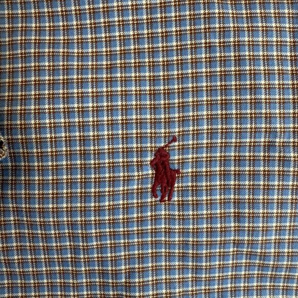 Ralph Lauren Button Up Shirt Mens Size XL Checkered Cotton Old‎ Money Work Pony - Picture 4 of 8